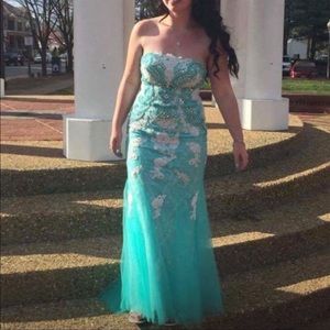 Teal prom dress